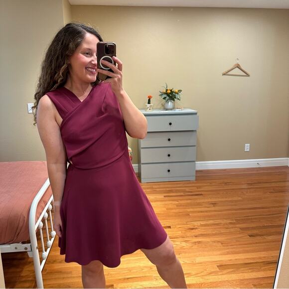 NWT Reiss Berry Burgundy Mini Professional Dress 6 - Picture 2 of 12